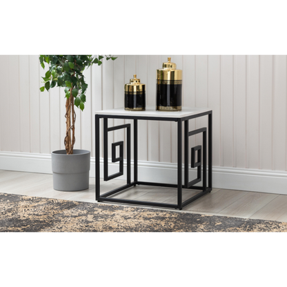 White and Black End Table