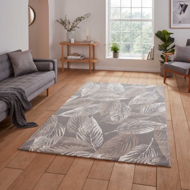 Flores Leaf Grey Rug