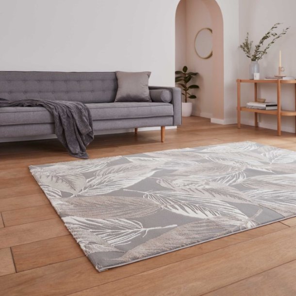 Flores Leaf Grey Rug