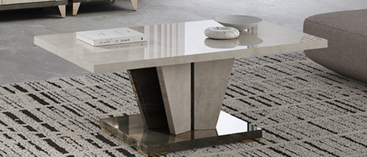 Felix Italian Two-Tone Clay and Bronze Gloss Coffee Table