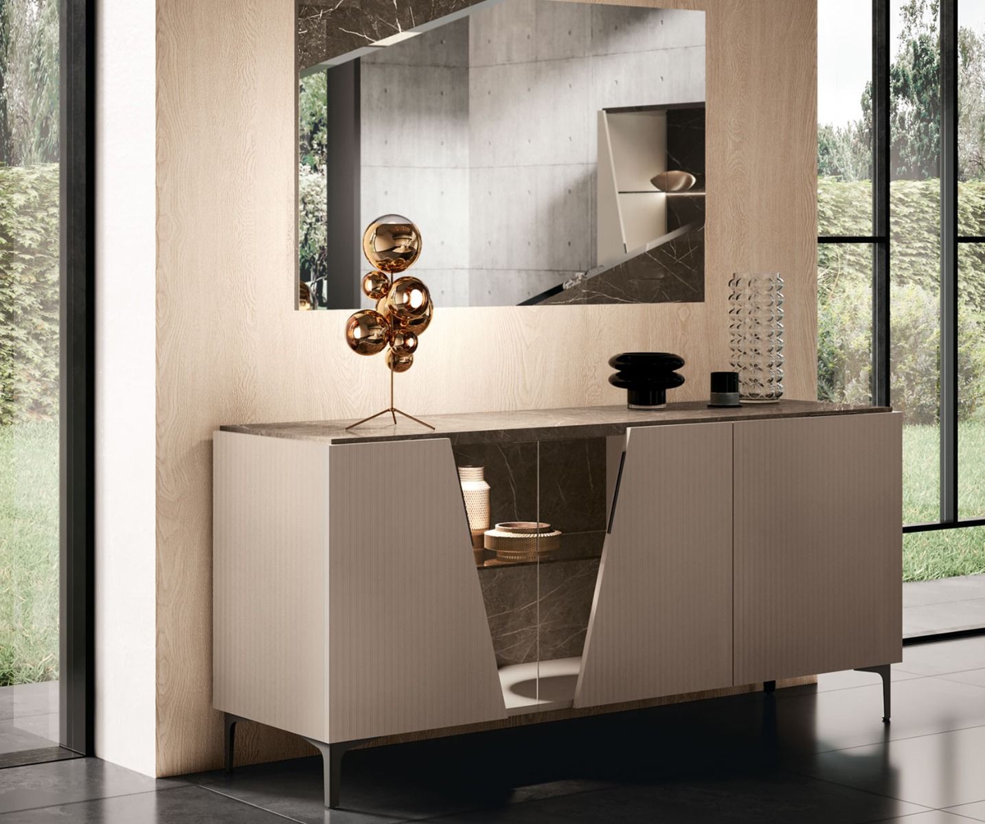 Fidia Day Toffee Cannetè Rectangular Mirror