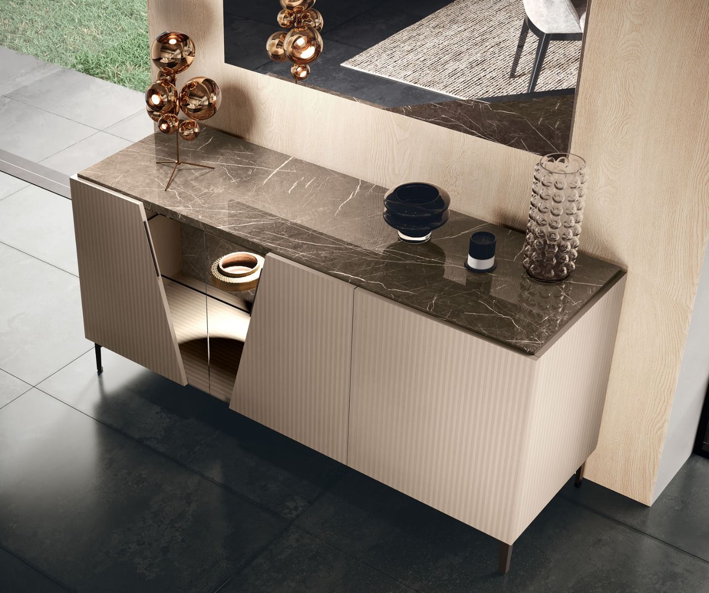 Fidia Day Toffee Cannetè Rectangular Mirror