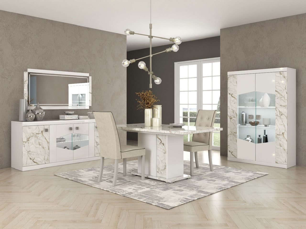 Galaxy Italian High Gloss Sideboard Mirror