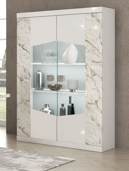 Galaxy Italian High Gloss 2 Door LED Display Cabinet