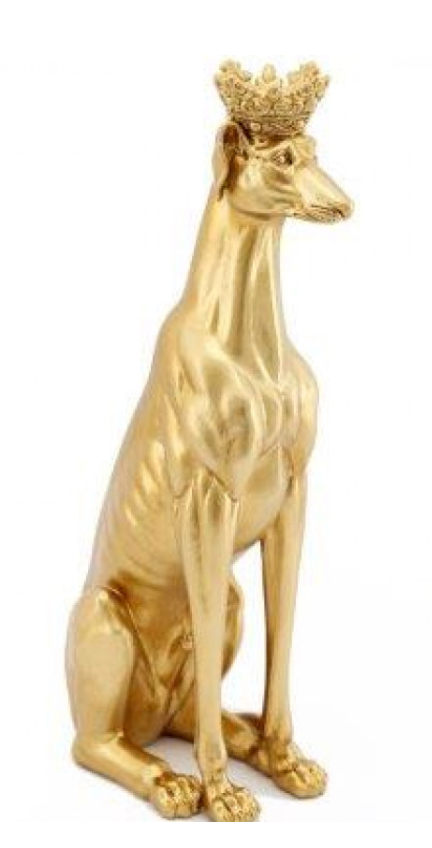 Gold Dog With Crown Ornament