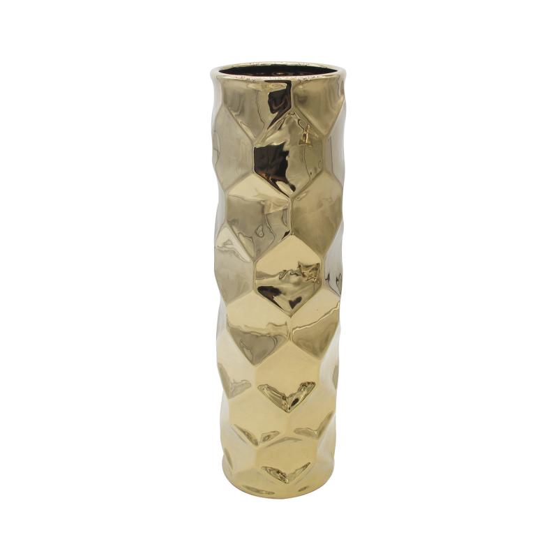 Gold Hexagon Floor Vase