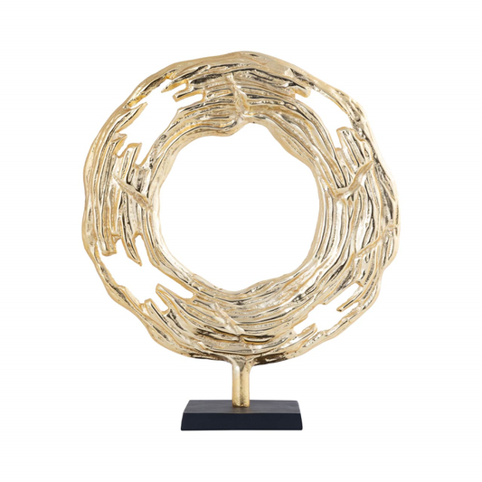 Gold Round Metal Sculpture