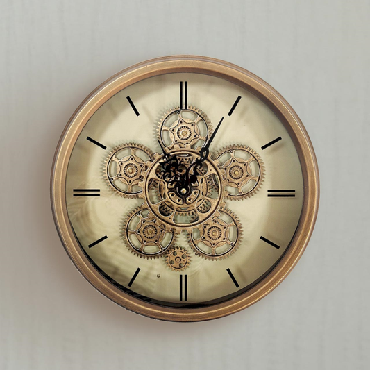 36cm Gold Gears Wall Clock