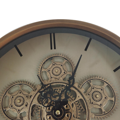 Gold Gears Wall Clock