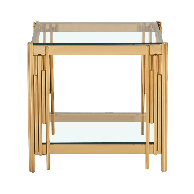 Gold Steel Tubes End Table