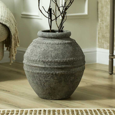 Handmade Antique Grey Terracotta Vase