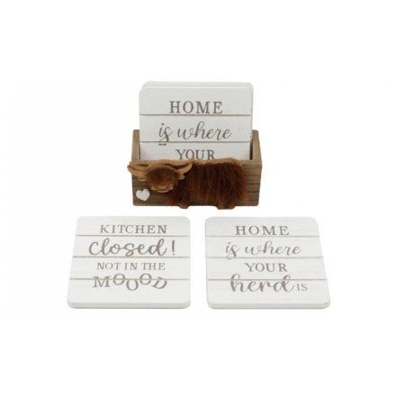 Set of 4 Highland Cow Coasters