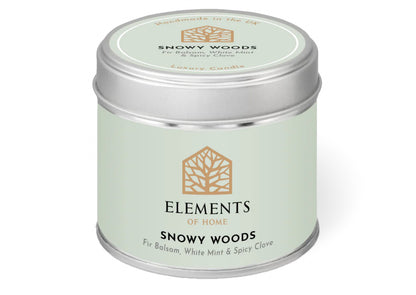 180g Snowy Woods Colour Tin Candle