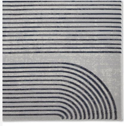 Apollo Grey/Navy Linear Rug