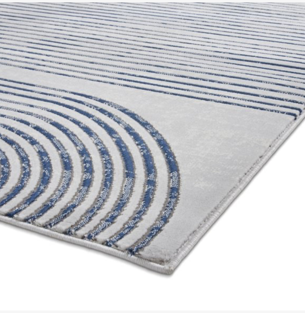 Apollo Grey/Navy Linear Rug