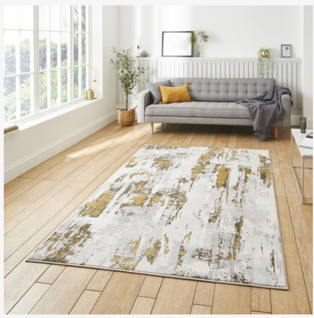 Apollo Grey/Gold Abstract Rug