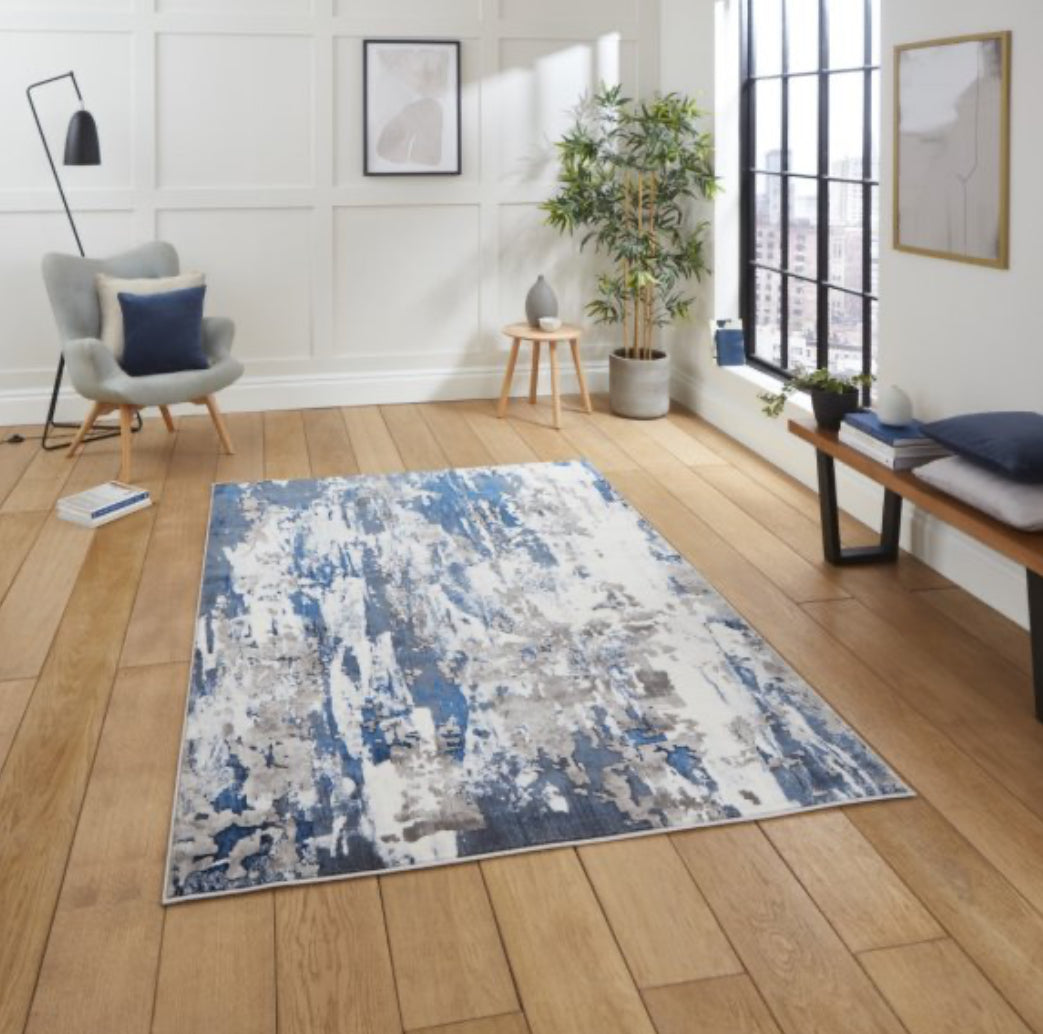 Apollo Grey/Navy Abstract Rug