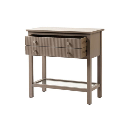 Bedside Cabinet 2 Drawer (White or Taupe)