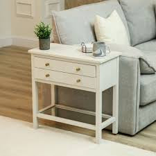 Bedside Cabinet 2 Drawer (White or Taupe)