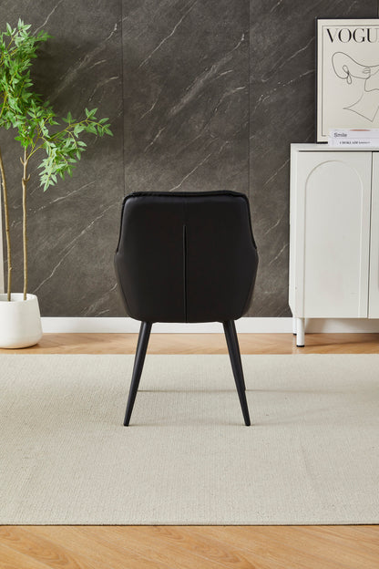 Misty Grey Sintered Stone Dining Table With 6 Black Palermo Chairs