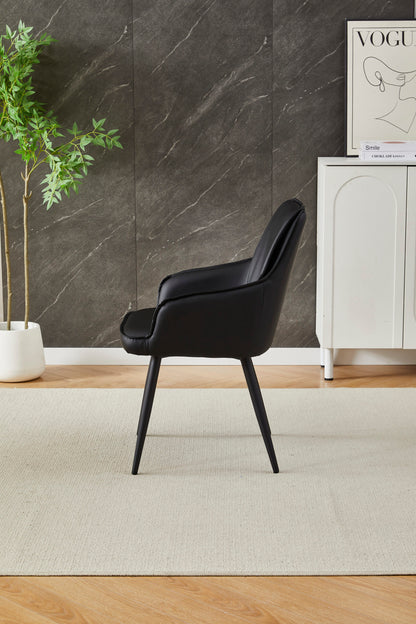 Misty Grey Sintered Stone Dining Table With 6 Black Palermo Chairs