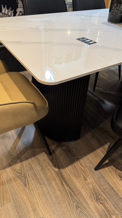 Misty White Sintered Stone Dining Table
