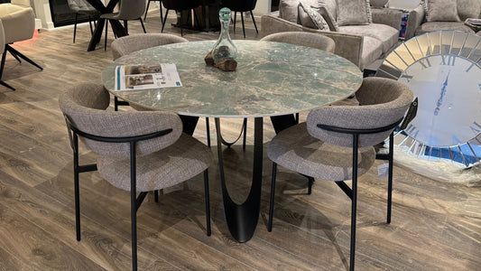 Osaka Round Green & White Dining Table