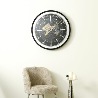 80cm Black and Gold Gears Wall Clock