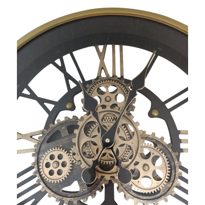 47.5cm Black Gears Wall Clock