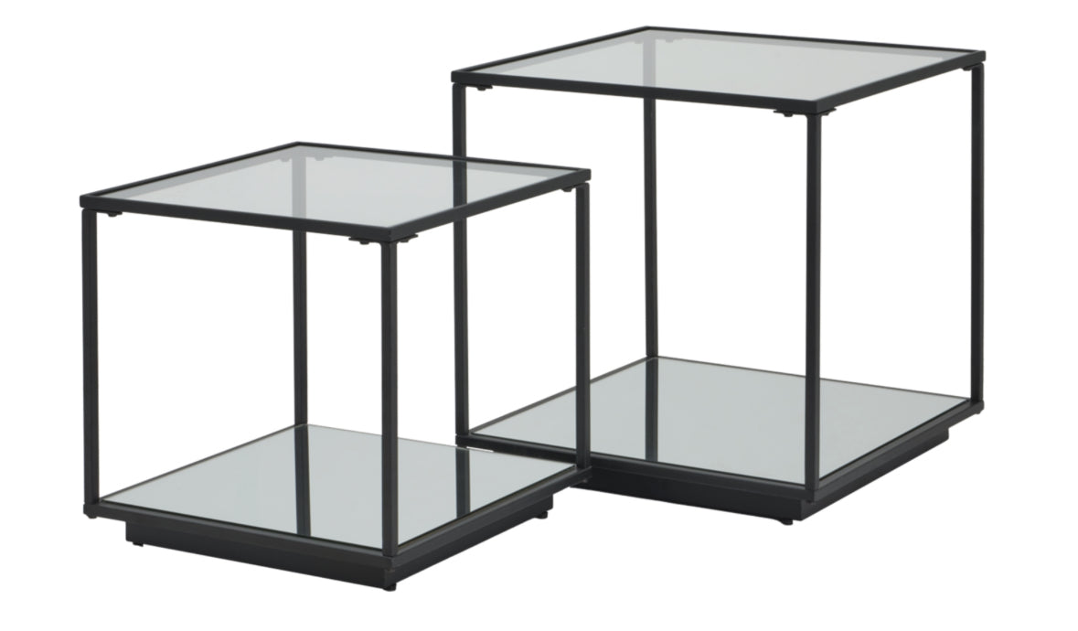 Black Framed Set Of 2 Side Tables
