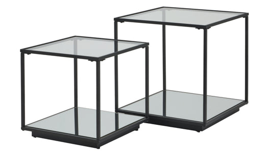 Black Framed Set Of 2 Side Tables