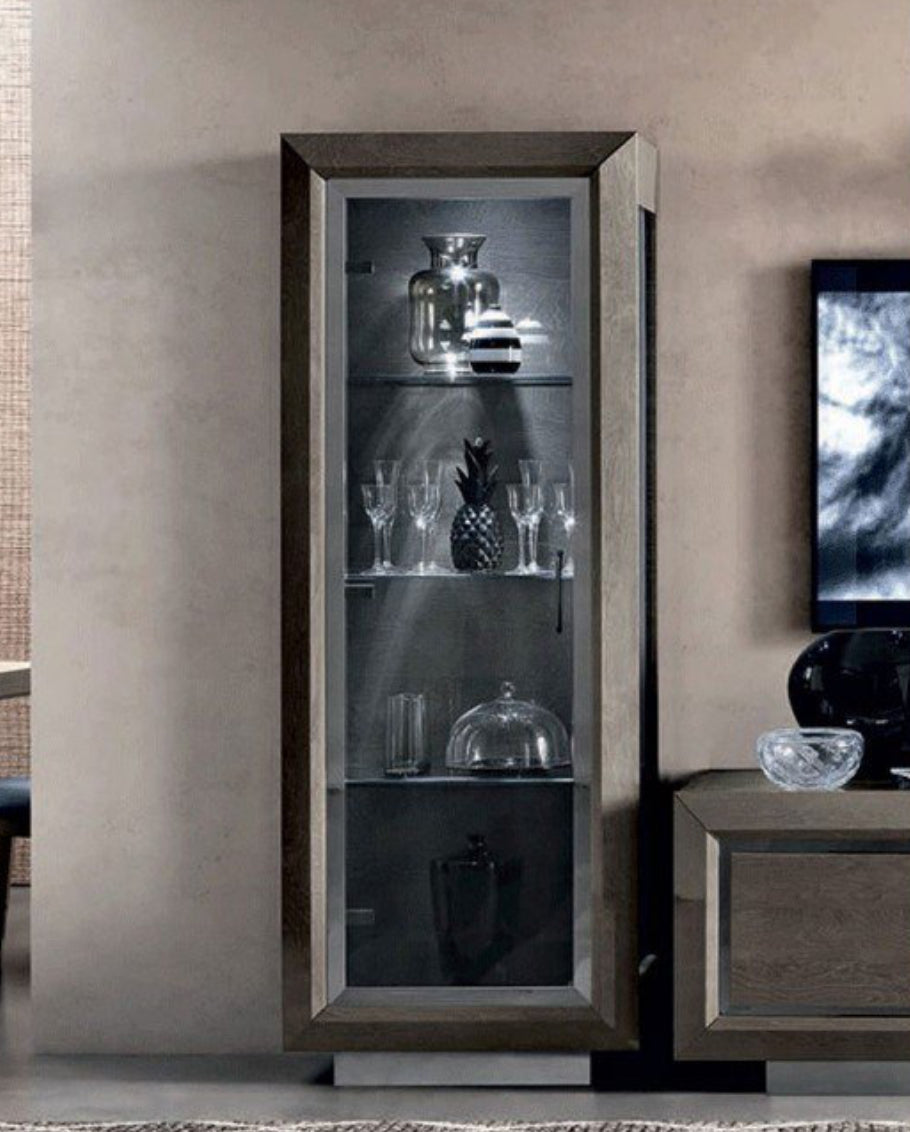 Elite Day Silver Birch 1 Door Display Cabinet