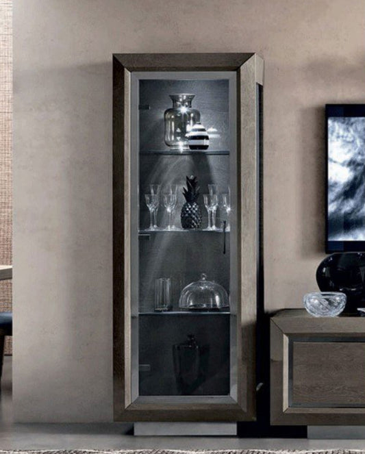 Elite Day Silver Birch 1 Door Display Cabinet