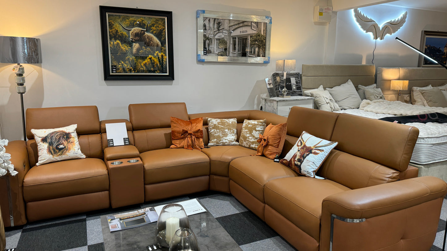 Somerville Power Recliner Corner Genuine Leather Sofa