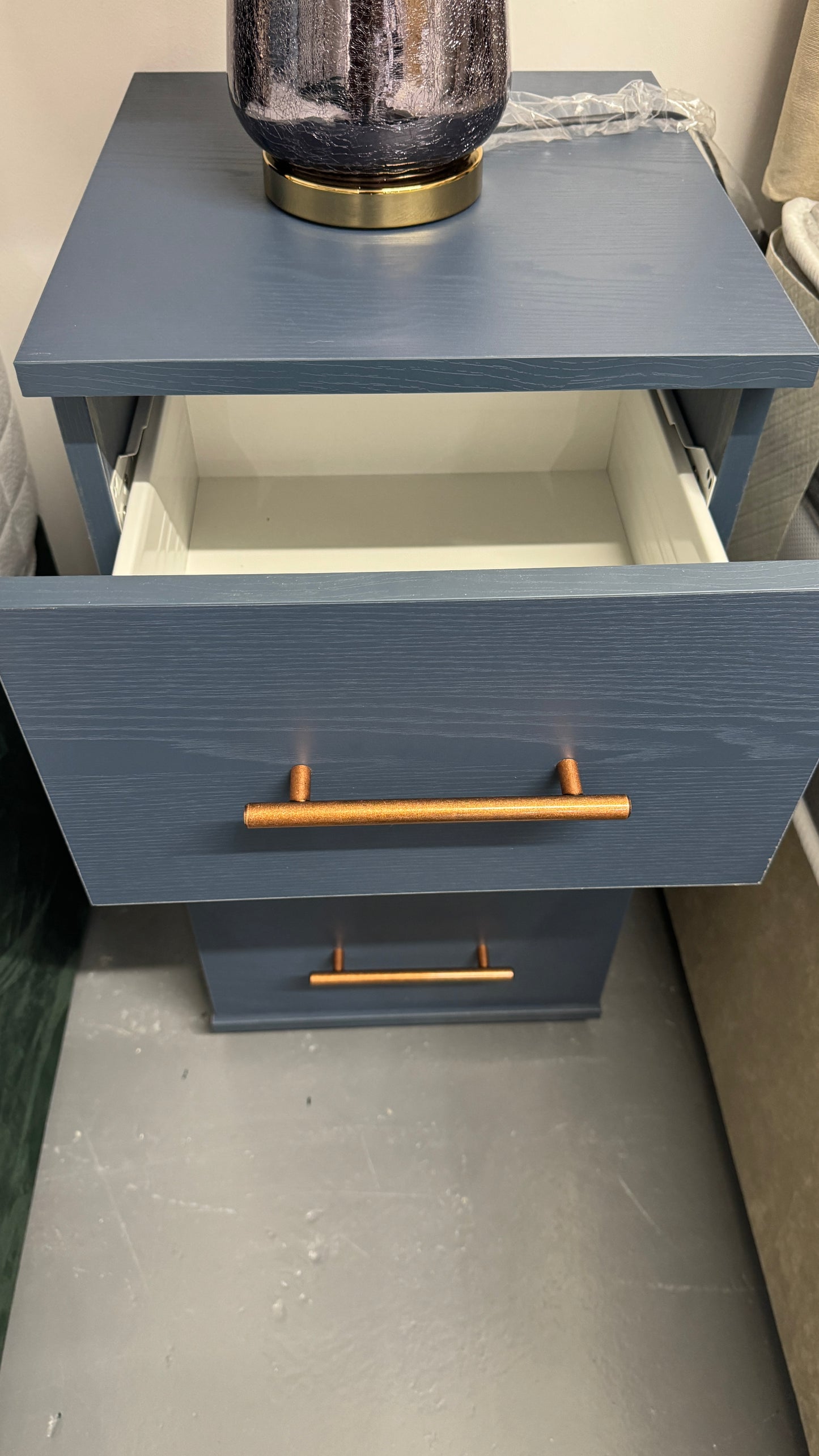 3 Drawer Bedside Cabinet Blue