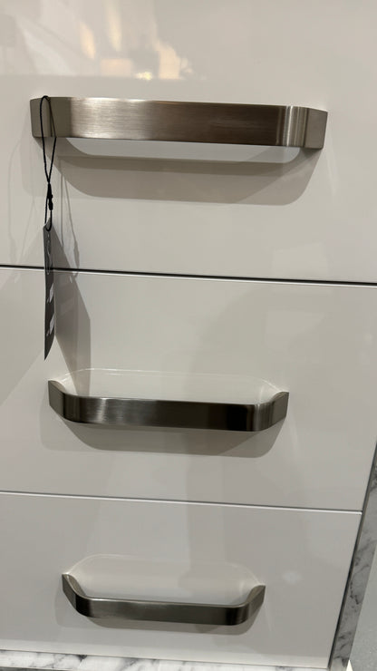 3 Drawer Bedside Cabinet Marble & White Gloss