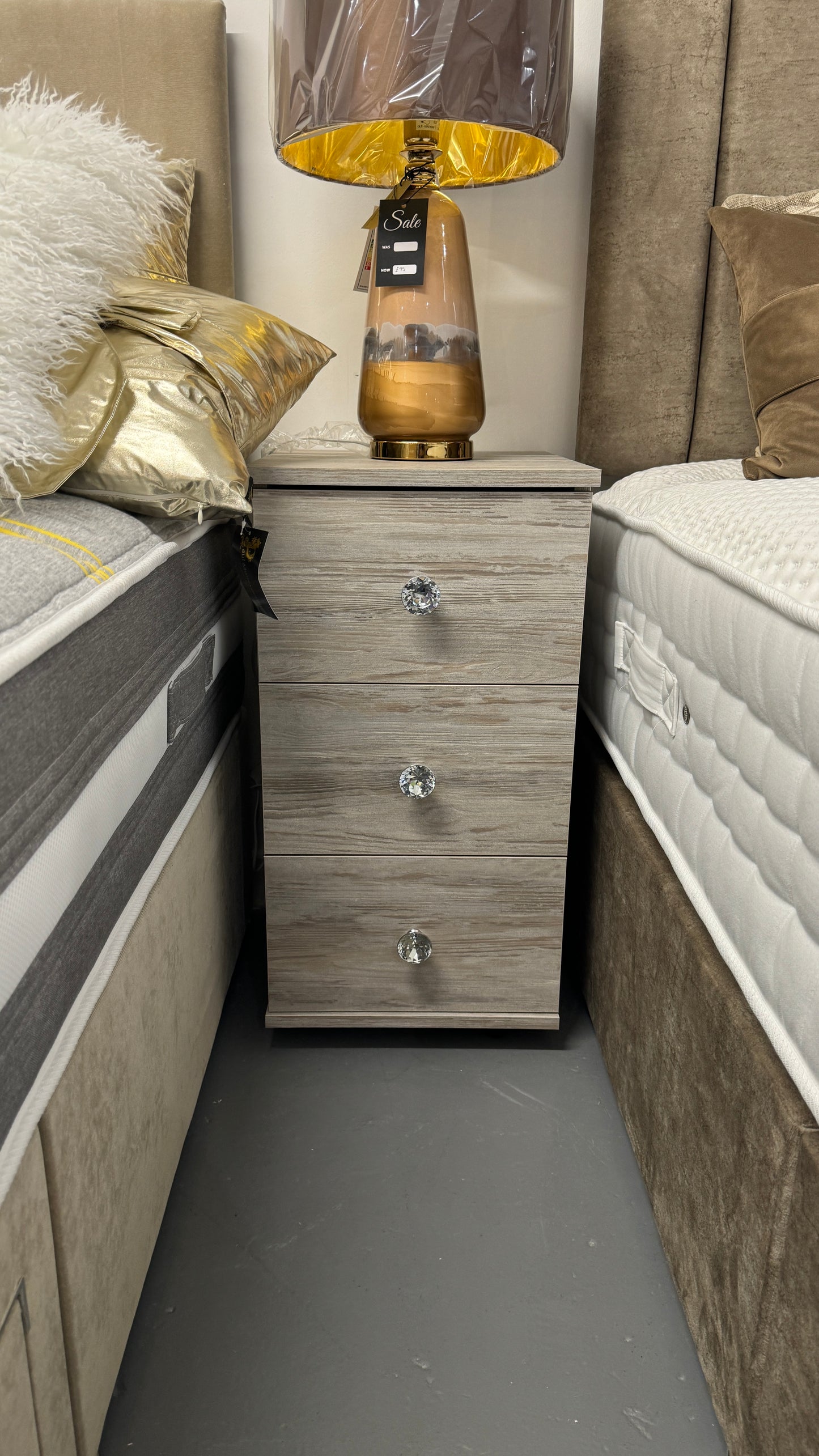 3 Drawer Bedside Cabinet Dark Artwood