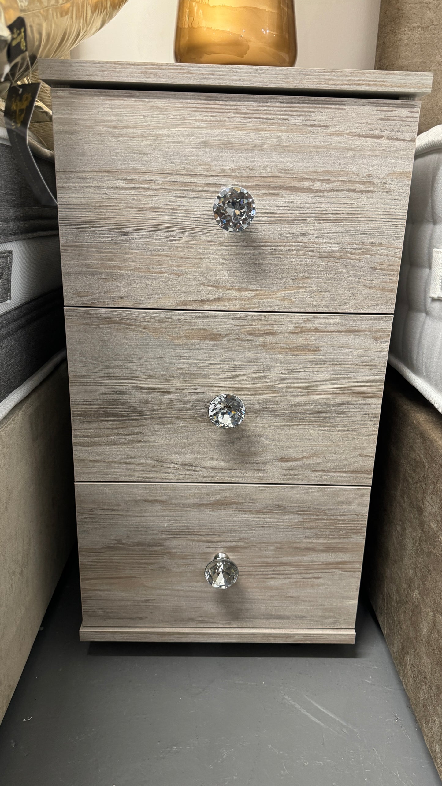 3 Drawer Bedside Cabinet Dark Artwood