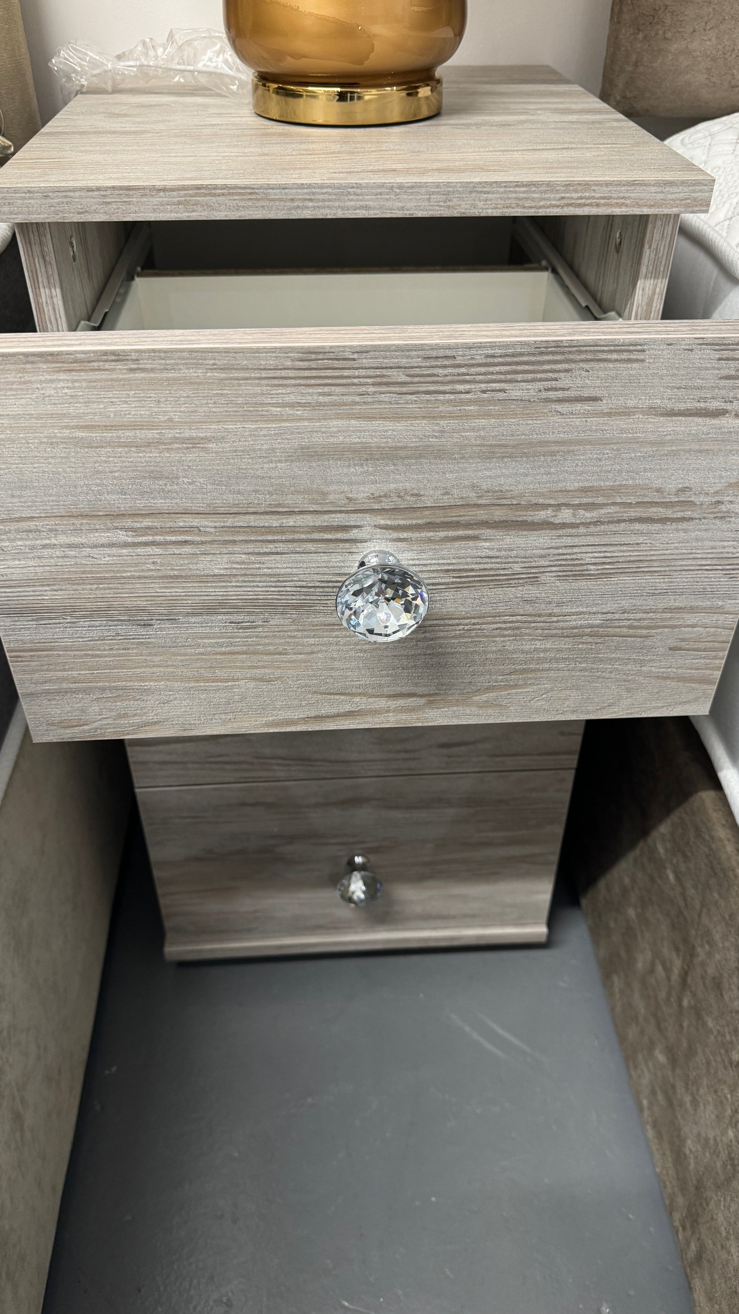 3 Drawer Bedside Cabinet Dark Artwood