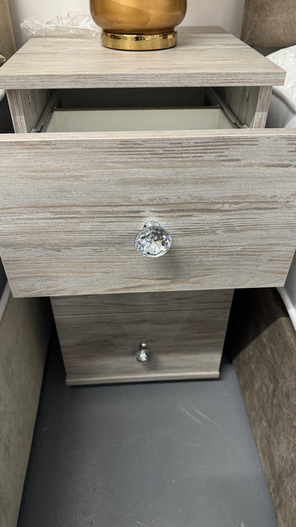 3 Drawer Bedside Cabinet Dark Artwood