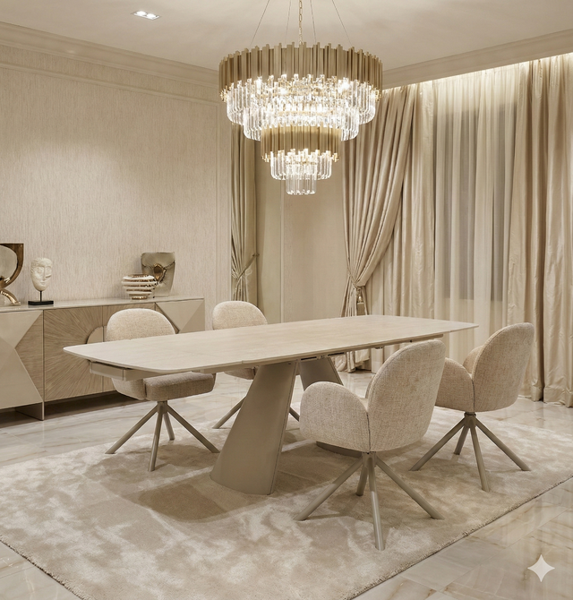 Gstaad Sintered Stone Extendable Dining Table