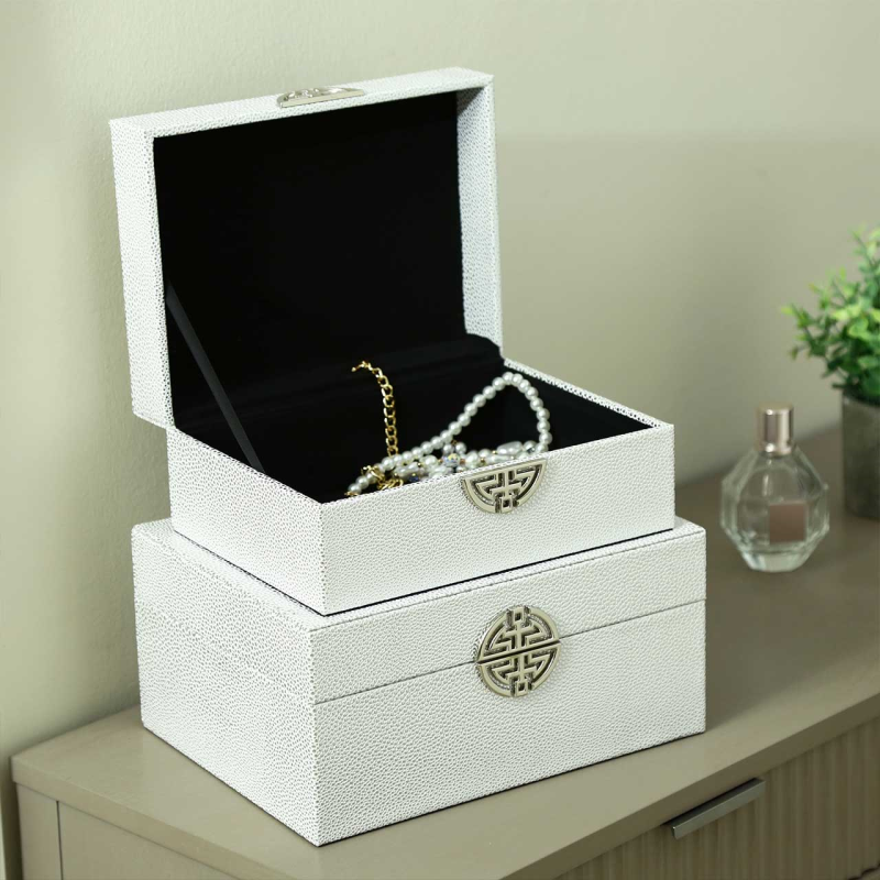 Set of 2 Silver Jewellery Boxes