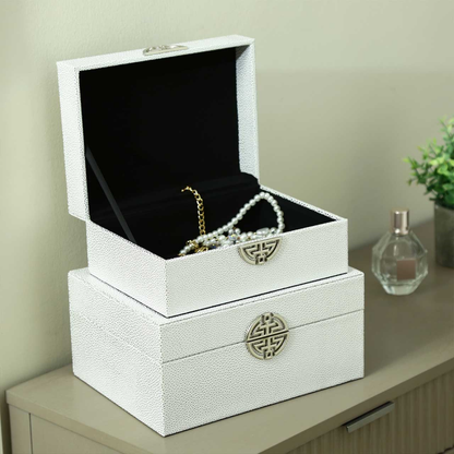 Set of 2 Silver Jewellery Boxes