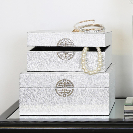 Set of 2 Silver Jewellery Boxes