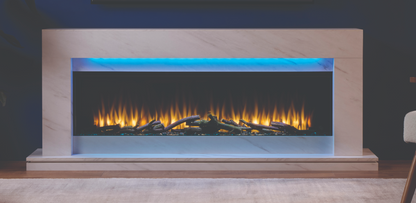 Romeo Italian Electric White Laminated Fireplace