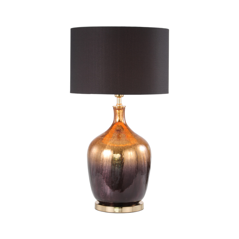76cm Glass Table Lamp With Velvet Shade