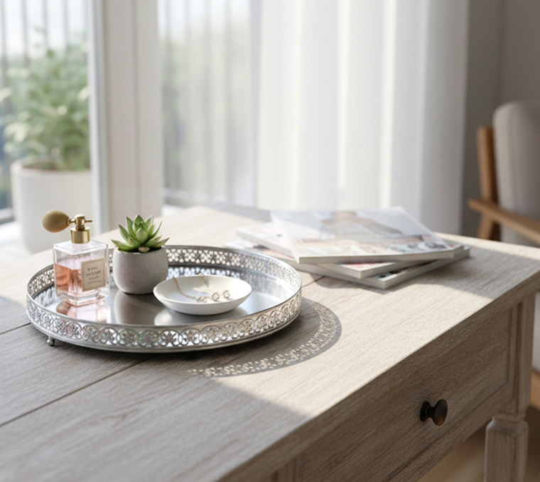 Lattice Nickel and Mirror Tray