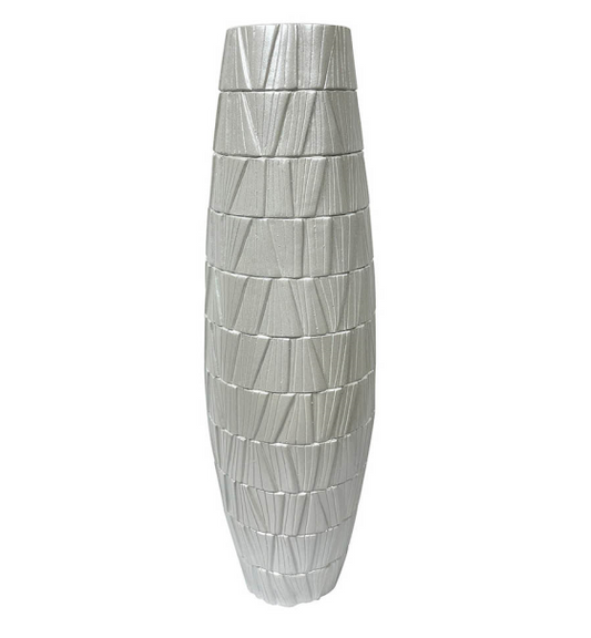 Pearl White Polyresin Floor Vase