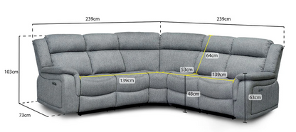 Tipton Grey Electric Recliner Sofa