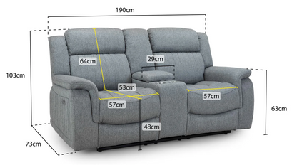 Tipton Grey Electric Recliner Sofa